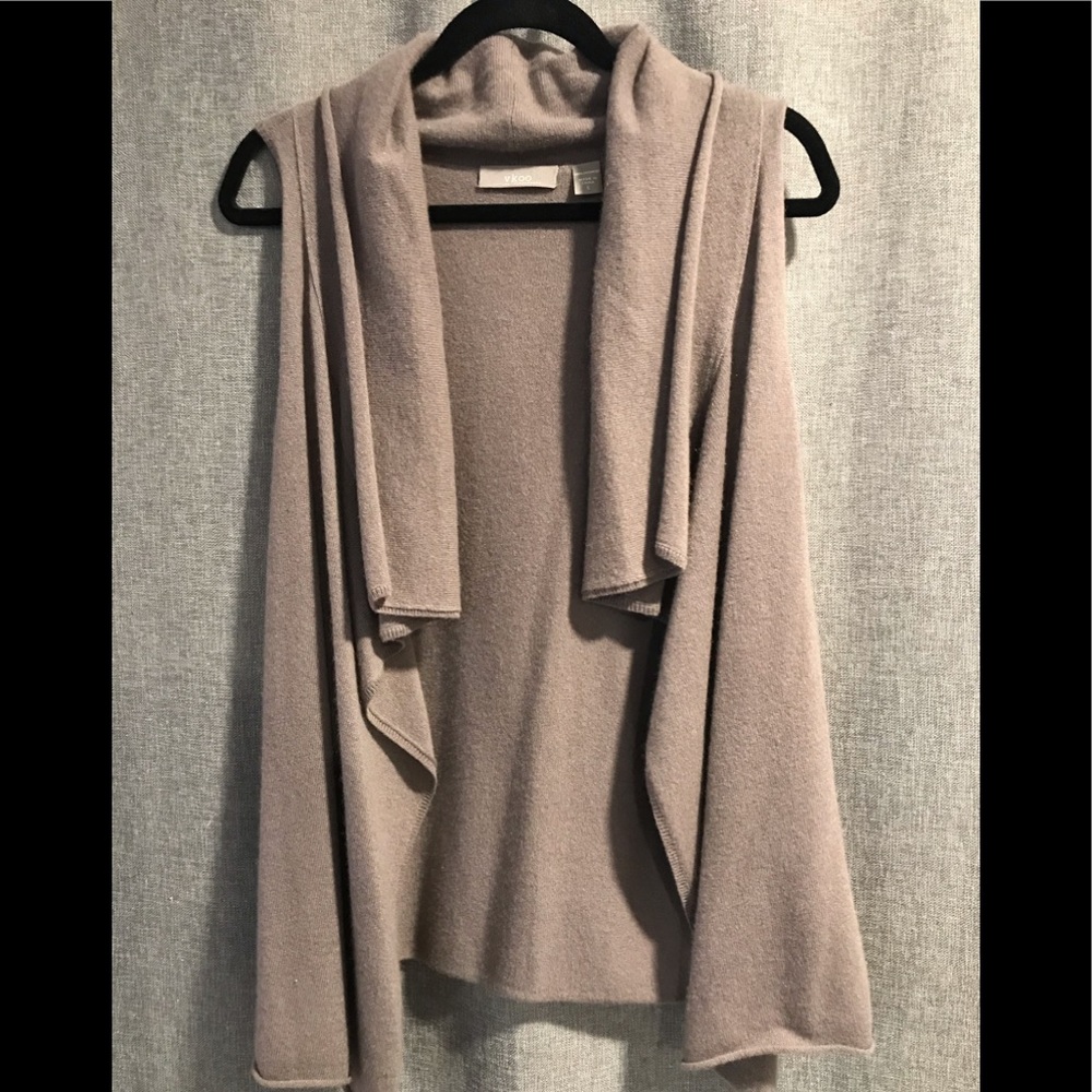 VKOO 100% Cardigan Vest, Gray color, size L